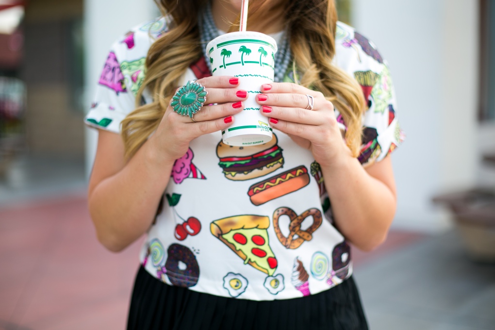 Food inspired styled shoot with In n Out, donuts and ice cream with Audree from Simply Audree Kate in Tempe and Scottsdale, Arizona.